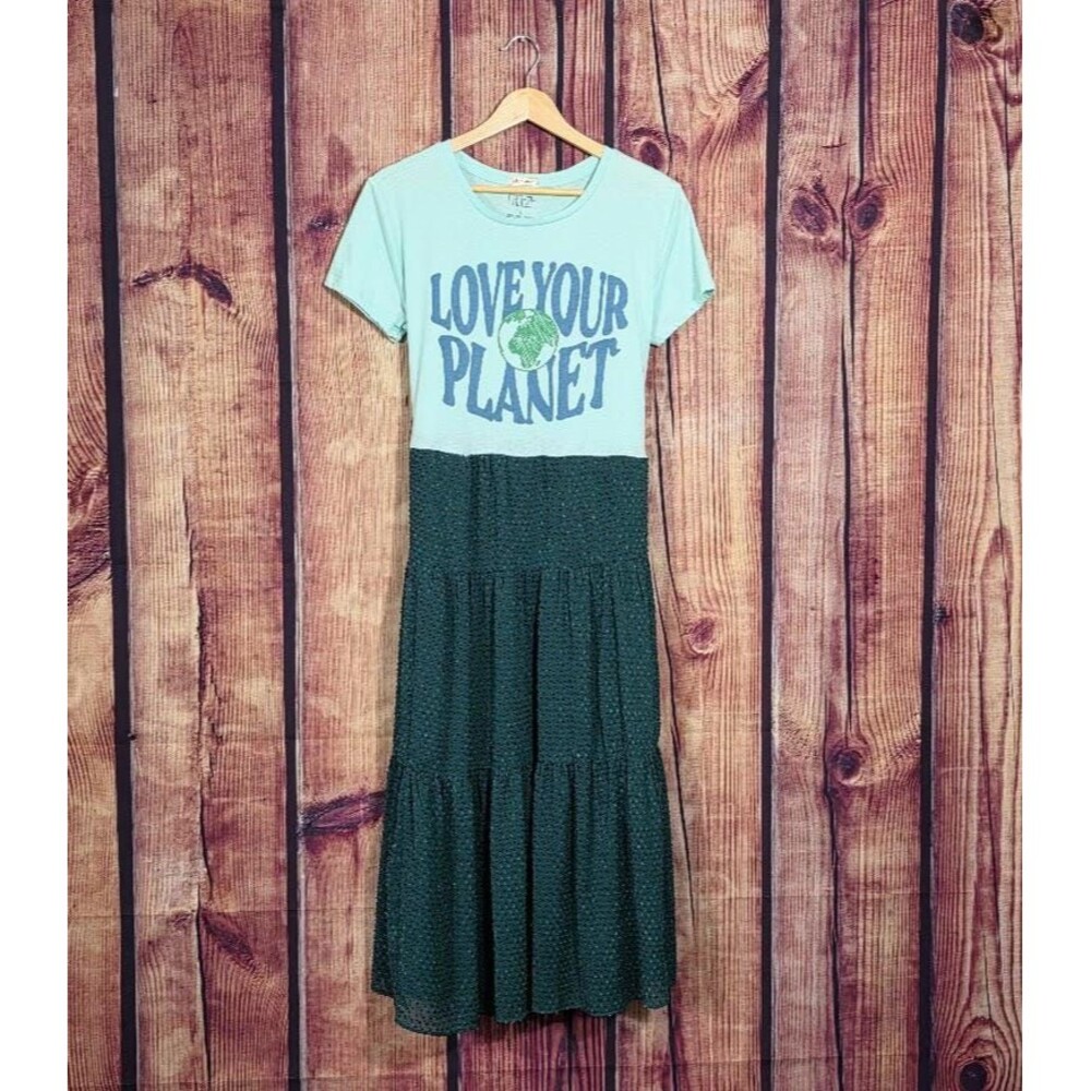 Upcycled Love Your Planet Maxi Tee Dress M L